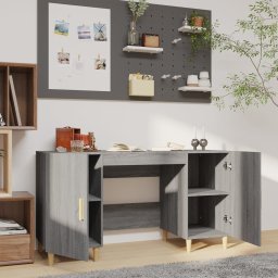 vidaXL Bureau 140x50x75 cm bewerkt hout grijs sonoma eikenkleurig
