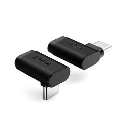 Hama USB-C-hoekadapter 90° USB 3.2 Gen2 10 Gbit/s 5A 240W set van 2 Desktop accessoire Zwart