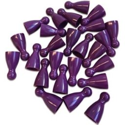 Plastic Spel Pionnen 12x24mm Paars (25 stuks)