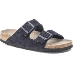 Birkenstock - maat 38- Arizona Suede Blauw Smal Voetbed - Slipper - 1020716