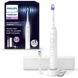 Philips Sonicare 6100 Series - Elektrische tandenborstel - Wit -Extra Optimal White Opzetborstel - R