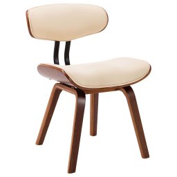 vidaXL Eetkamerstoelen 4 st gebogen hout en kunstleer crèmekleurig