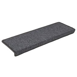 vidaXL Trapmatten 30 st 65x21x4 cm Donkergrijs Rechthoekige Rand