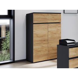 Commode LISSAO 2 deuren 1 lade navarra eik/grafiet