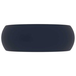 vidaXL Wastafel rond 40x15 cm keramiek mat donkerblauw