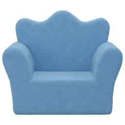 vidaXL Kinderbank zacht pluche blauw