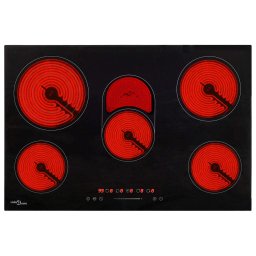 vidaXL Keramische kookplaat 5 kookzones aanraakbediening 8500 W 90 cm