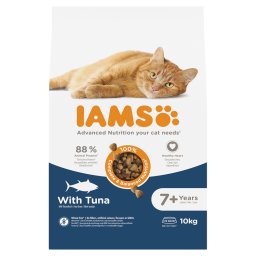 10kg IAMS Advanced Nutrition Senior droogvoer voor katten 7+ met tonijn