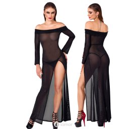 * NOIR handmade Jurk met Glitters en Carmen-halslijn, F2719339
