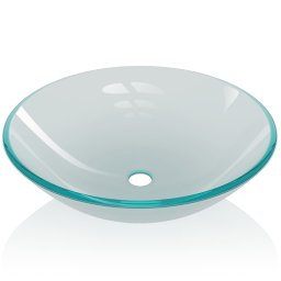 vidaXL Wasbak gehard glas 42 cm matglas
