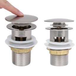 vidaXL Afvoer pop-up met overloop 6,4x6,4x9,1 cm zilverkleurig