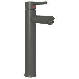 vidaXL Wastafel met kraan en pop-up afvoer gehard glas bruin
