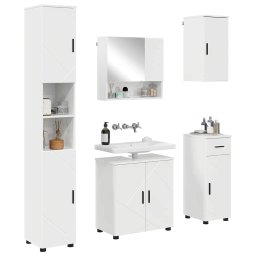 vidaXL Badkamermeubelset 5 pcs Hoogglans wit Bewerkt hout & Metaal