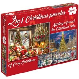A Cosy Christmas & Skating Around the Christmas Tree Puzzel (2x1000 stukjes)