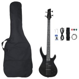 vidaXL Basgitaar voor beginners elektrisch met tas 4/4 46" zwart