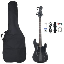 vidaXL Basgitaar voor beginners elektrisch met tas 4/4 46" zwart