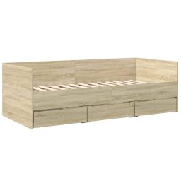 vidaXL Slaapbank met lades zonder matras 90x190 cm sonoma eikenkleurig