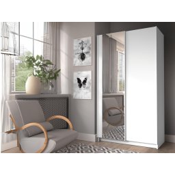Kledingkast SAFIAT 2 schuifdeuren 100 cm wit