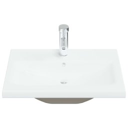 vidaXL Inbouwwastafel met kraan 61x39x18 cm keramiek wit