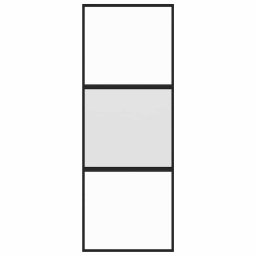 vidaXL Schuifdeur 76x205 cm gehard glas en aluminium zwart
