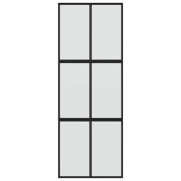 vidaXL Schuifdeur 90x205 cm gehard glas en aluminium zwart