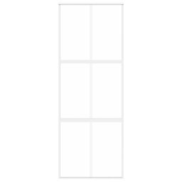 vidaXL Schuifdeur 76x205 cm gehard glas en aluminium wit