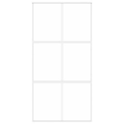 vidaXL Schuifdeur 102,5x205 cm gehard glas en aluminium wit