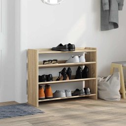 vidaXL Schoenenrek 80x25x62 cm bewerkt hout sonoma eikenkleurig