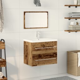 vidaXL Badkamertenk te kast 2 st Oud Hout 60 x 38,5 x 48 cm