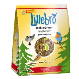 500g gedroogde meelwormen Lillebro vogelvoer