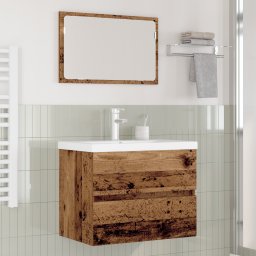 vidaXL Badkamermeubelset 3 st Oud Hout 60 x 38,5 x 45 cm Bewerkt hout