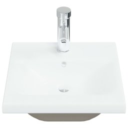 vidaXL Inbouwwastafel met kraan 42x39x18 cm keramiek wit