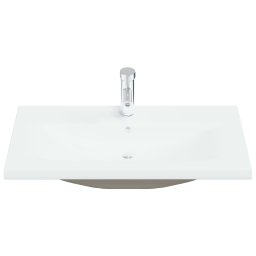 vidaXL Inbouwwastafel met kraan 81x39x18 cm keramiek wit