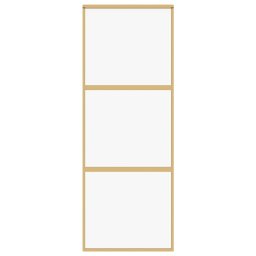 vidaXL Schuifdeur 76x205 cm helder ESG-glas en aluminium goudkleurig