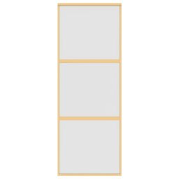 vidaXL Schuifdeur 76x205 cm mat ESG-glas en aluminium goudkleurig