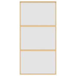 vidaXL Schuifdeur 102,5x205 cm mat ESG-glas en aluminium goudkleurig
