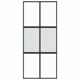 vidaXL Schuifdeur 90x205 cm gehard glas en aluminium zwart