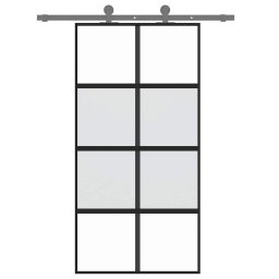 vidaXL Schuifdeur 102,5x205 cm gehard glas en aluminium zwart