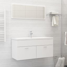 vidaXL Wastafelkast met ingebouwde wastafel spaanplaat wit