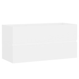 vidaXL Wastafelkast met ingebouwde wastafel bewerkt hout wit