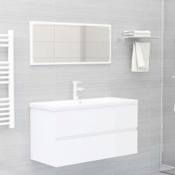 vidaXL Wastafelkast met ingebouwde wastafel spaanplaat wit