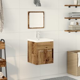 vidaXL Badkamermeubelset 3 st Oudhout Bewerkt hout