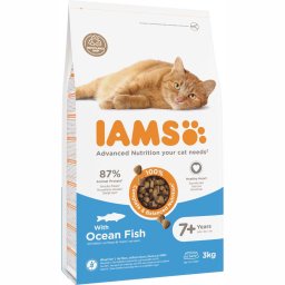 Voordeelpakket: 2x 3kg IAMS Advanced Nutrition Senior 7+ met zeevis droogvoer voor katten