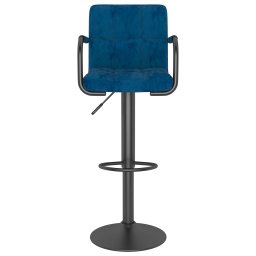 vidaXL Barkruk fluweel blauw