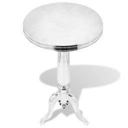 vidaXL Bijzettafel rond aluminium zilver