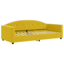 vidaXL Slaapbank met matras 90x200 cm fluweel geel