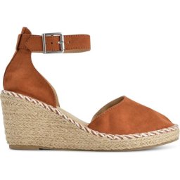 PS Poelman - 41 - Espadrilles met Sleehak - Enid - Cognac Bruin