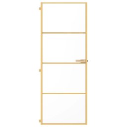 vidaXL Binnendeur smal 76x201,5 cm gehard glas en aluminium goudkleur