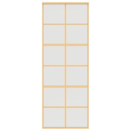 vidaXL Schuifdeur 76x205 cm mat ESG-glas en aluminium goudkleurig