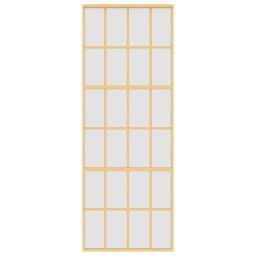 vidaXL Schuifdeur 76x205 cm mat ESG-glas en aluminium goudkleurig